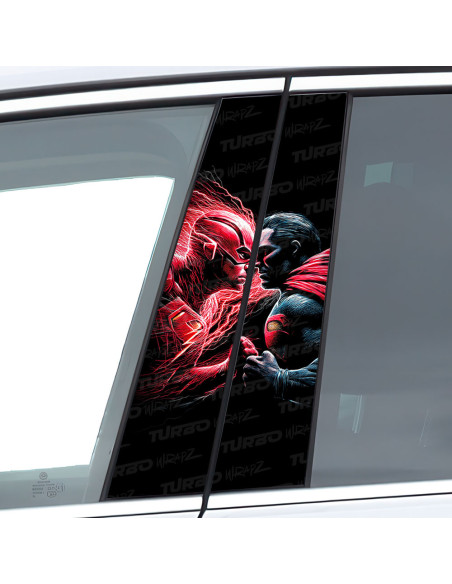 Naklejka na słupek samochodowy Flash vs Superman | TurboWrapz.com