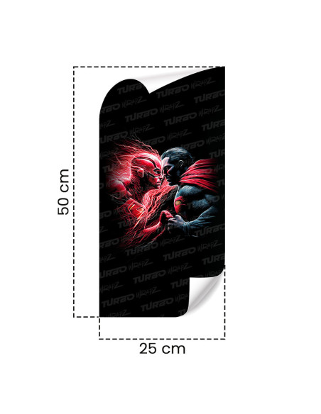 Sticker for car pillar Flash vs Superman | TurboWrapz.com