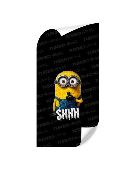 Sticker for car pillar Minion Shhh | TurboWrapz.com