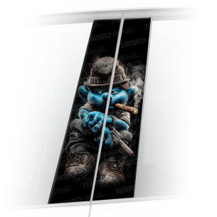 Naklejka na słupek samochodowy Smerf gangster | TurboWrapz.com