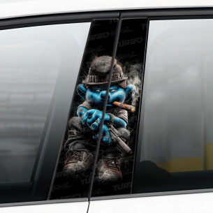 Naklejka na słupek samochodowy Smerf gangster | TurboWrapz.com 2