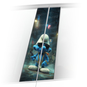 Naklejka na słupek samochodowy Smerf gangster 2 | TurboWrapz.com