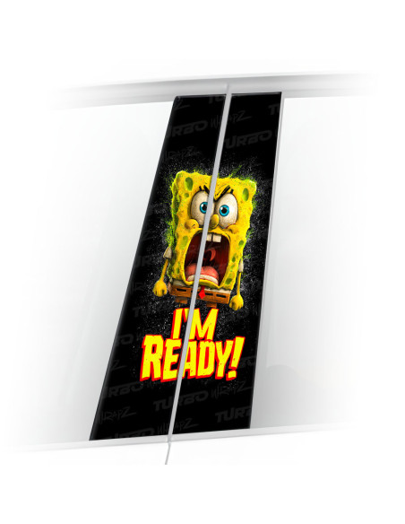 Sticker for car pillar Spongebob I'm ready 2 | TurboWrapz.com