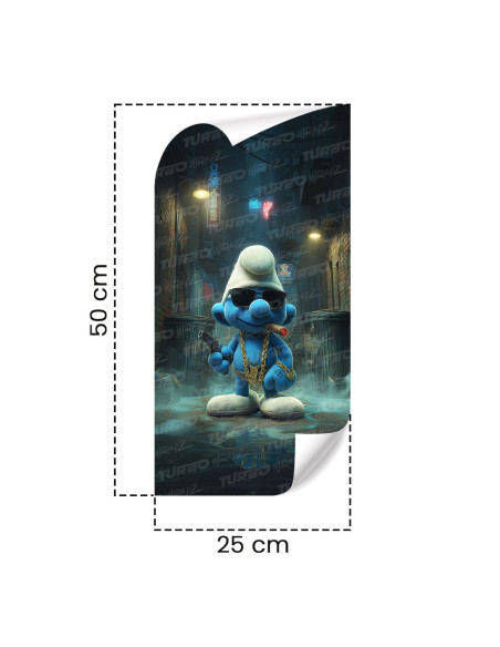 Sticker for car pillar Smerf gangster 2 | TurboWrapz.com