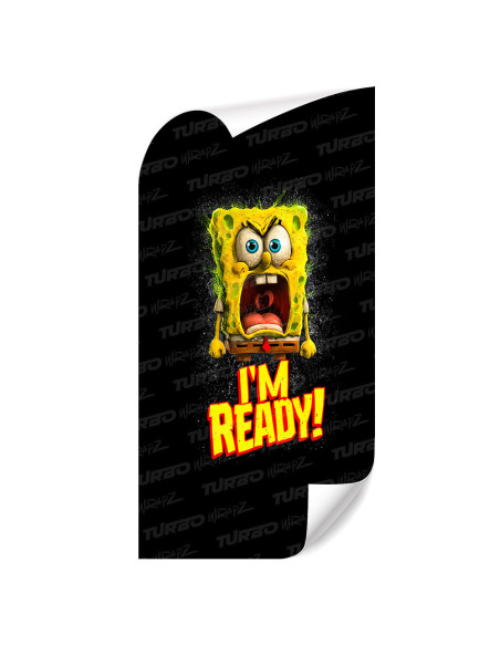 Sticker for car pillar Spongebob I'm ready 2 | TurboWrapz.com