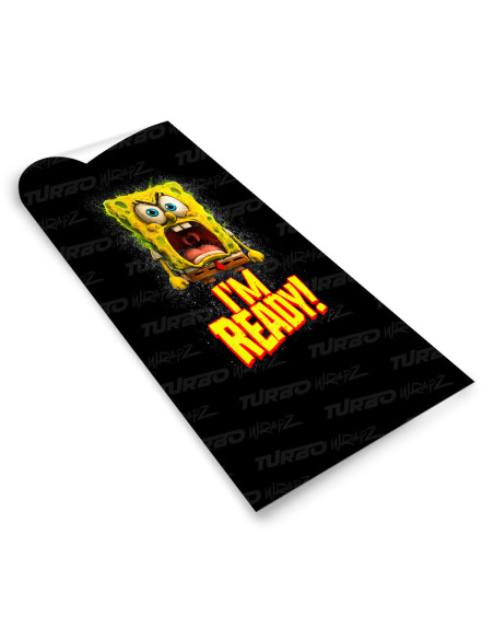 Sticker for car pillar Spongebob I'm ready 2 | TurboWrapz.com