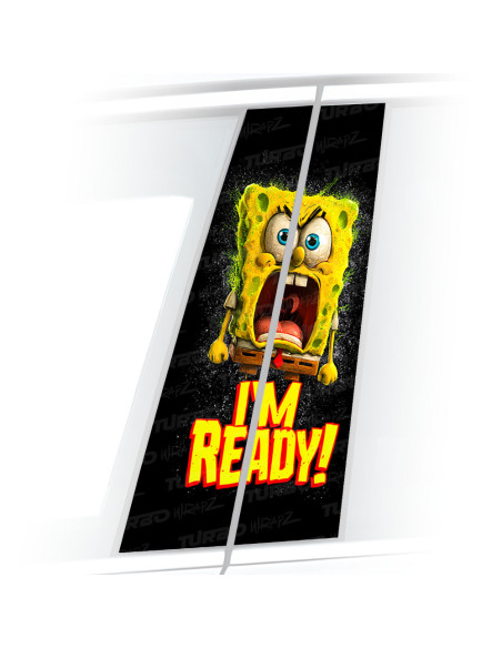 Sticker for car pillar Spongebob I'm ready 2 | TurboWrapz.com