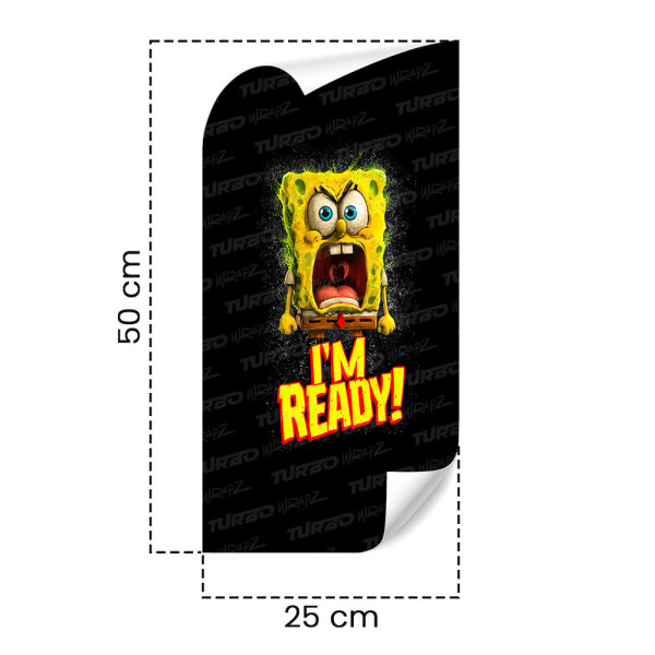 Sticker for car pillar Spongebob I'm ready 2 | TurboWrapz.com