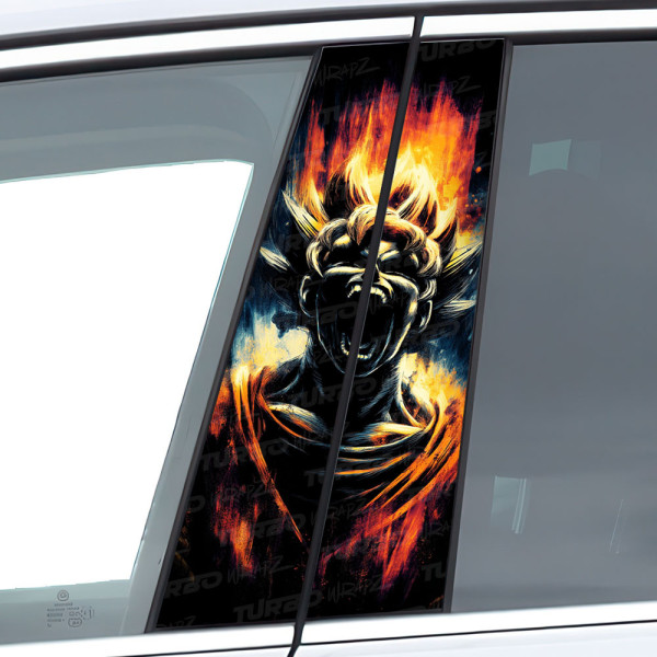 Naklejka na słupek samochodowy Wściekły Goku | TurboWrapz.com