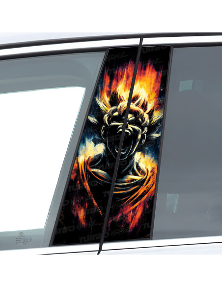 Naklejka na słupek samochodowy Wściekły Goku | TurboWrapz.com