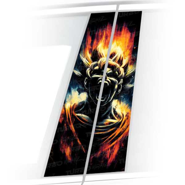 Naklejka na słupek samochodowy Wściekły Goku | TurboWrapz.com