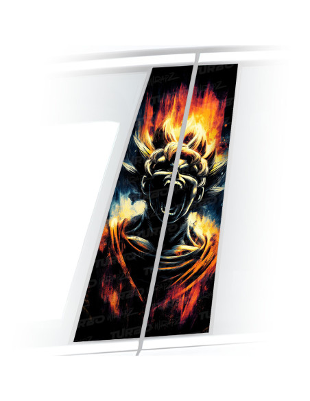 Naklejka na słupek samochodowy Wściekły Goku | TurboWrapz.com