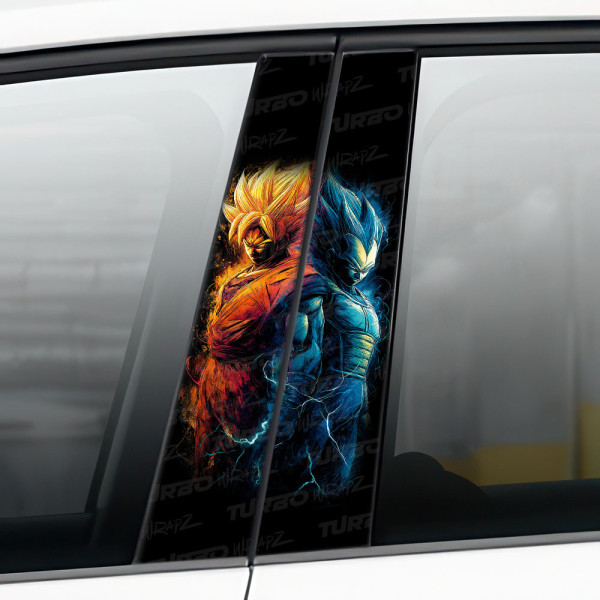 Sticker for car pillar Goku i Vegeta | TurboWrapz.com