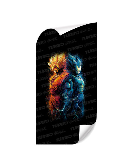 Sticker for car pillar Goku i Vegeta | TurboWrapz.com
