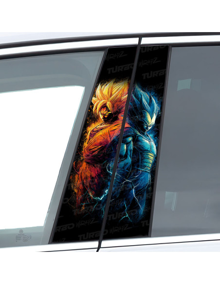 Sticker for car pillar Goku i Vegeta | TurboWrapz.com