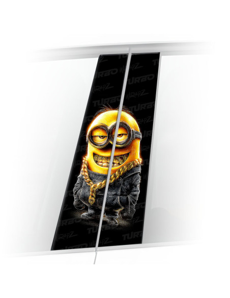 Sticker for car pillar Złoty Minionek | TurboWrapz.com