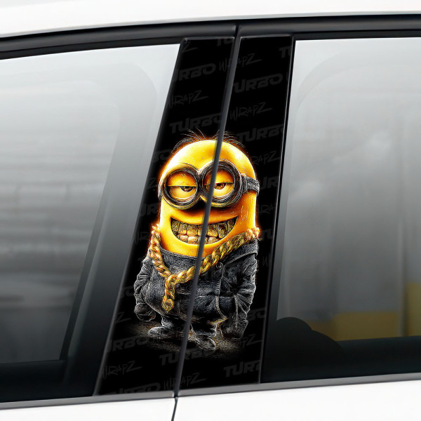 Sticker for car pillar Złoty Minionek | TurboWrapz.com
