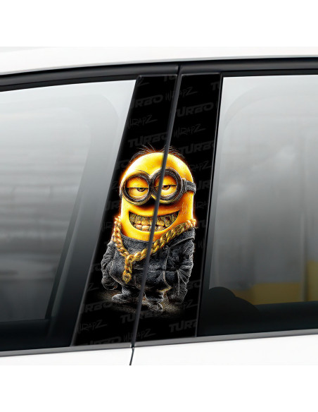 Naklejka na słupek samochodowy Złoty Minionek | TurboWrapz.com