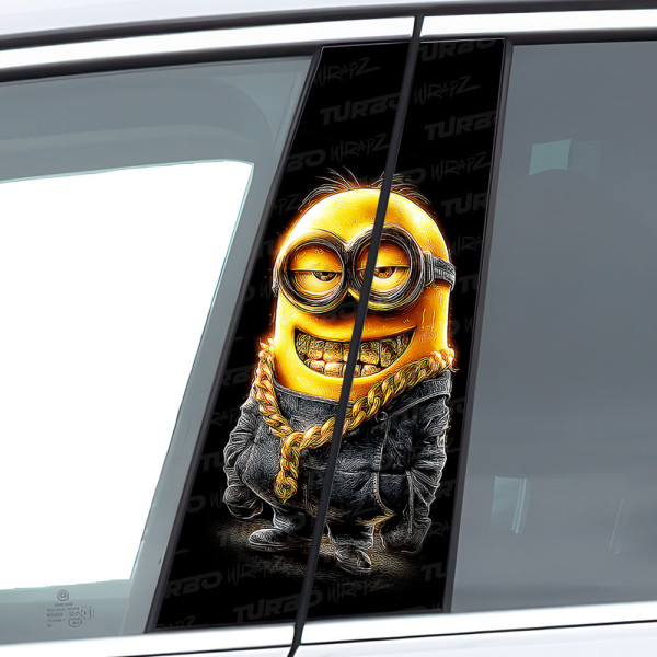 Sticker for car pillar Złoty Minionek | TurboWrapz.com