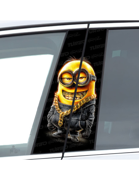 Sticker for car pillar Złoty Minionek | TurboWrapz.com