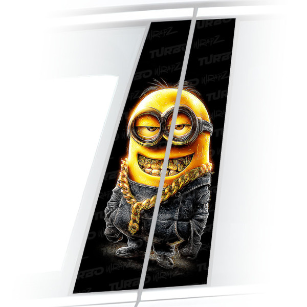 Sticker for car pillar Złoty Minionek | TurboWrapz.com