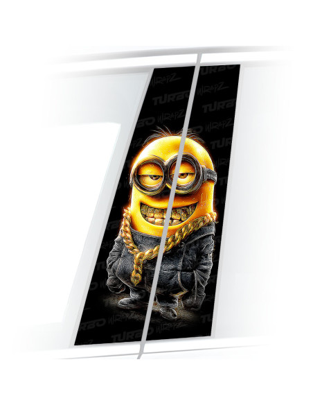 Sticker for car pillar Złoty Minionek | TurboWrapz.com