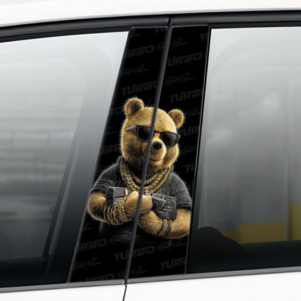 Sticker for car pillar Puchatek Milioner | TurboWrapz.com