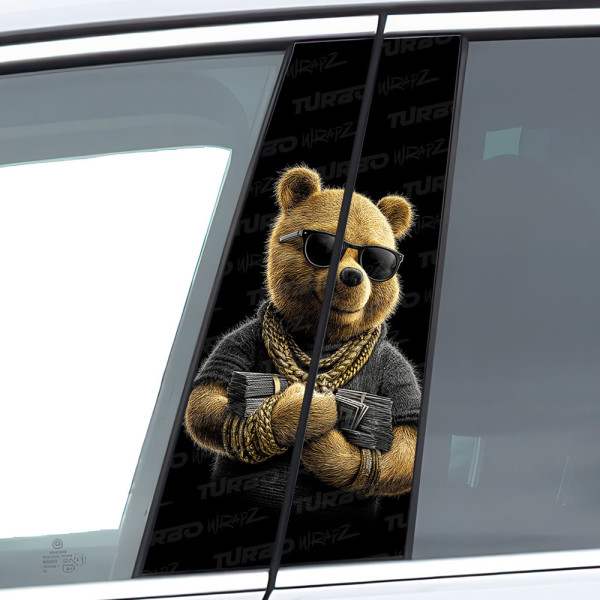 Sticker for car pillar Puchatek Milioner | TurboWrapz.com