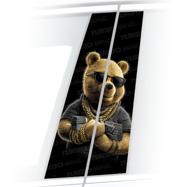 Sticker for car pillar Puchatek Milioner | TurboWrapz.com