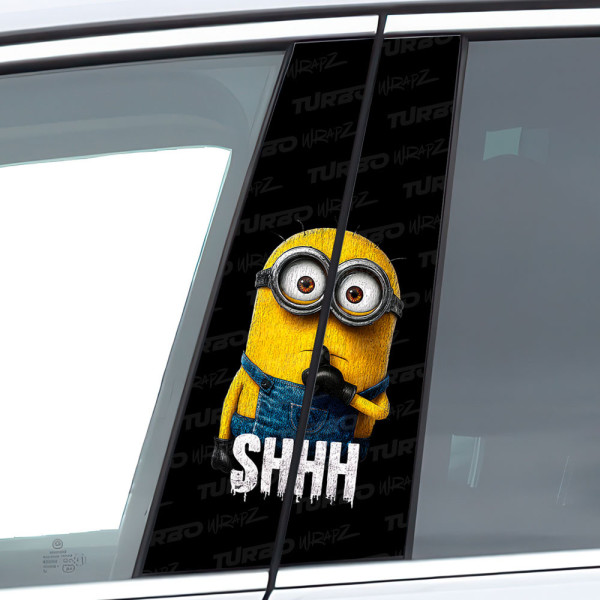 Naklejka na słupek samochodowy Minion Shhh | TurboWrapz.com