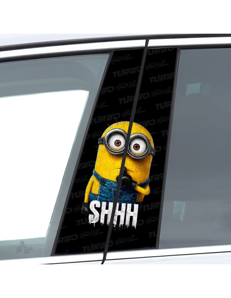 Naklejka na słupek samochodowy Minion Shhh | TurboWrapz.com