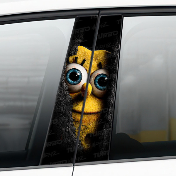 Naklejka na słupek samochodowy Spongebob spojrzenie | TurboWrapz.com