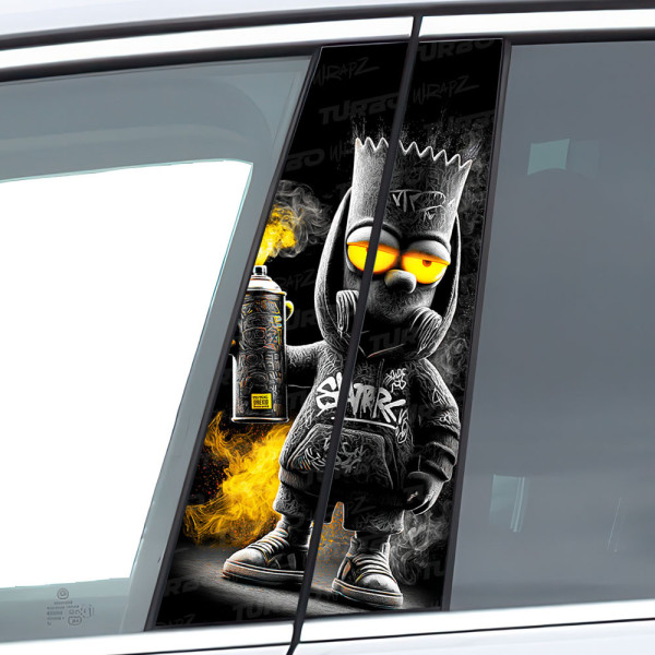 Sticker for car pillar Bart Graficiarz | TurboWrapz.com