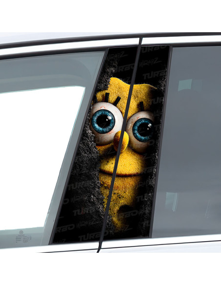 Sticker for car pillar Spongebob spojrzenie | TurboWrapz.com