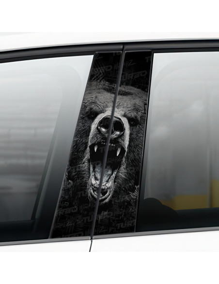 Sticker for car pillar Paszcza niedźwiedzia | TurboWrapz.com