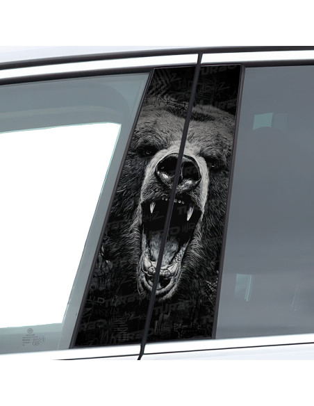Sticker for car pillar Paszcza niedźwiedzia | TurboWrapz.com