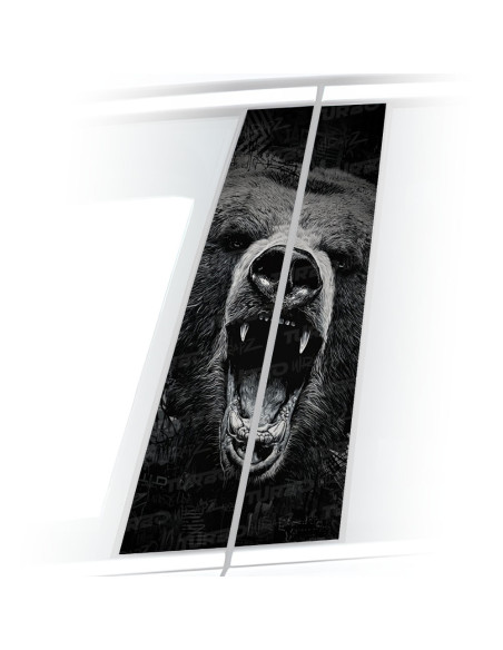 Naklejka na słupek samochodowy Paszcza niedźwiedzia | TurboWrapz.com