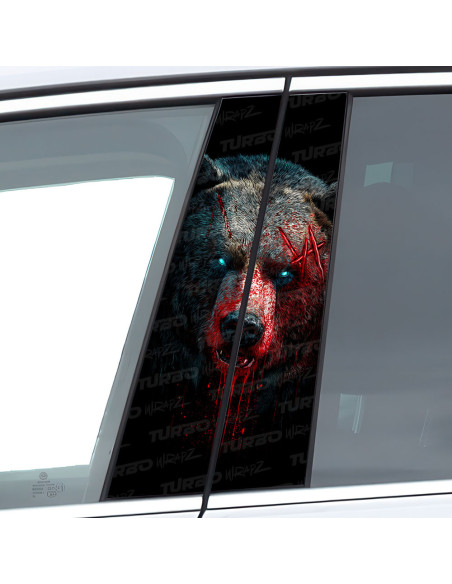 Sticker for car pillar Diabelski Niedźwiedź | TurboWrapz.com