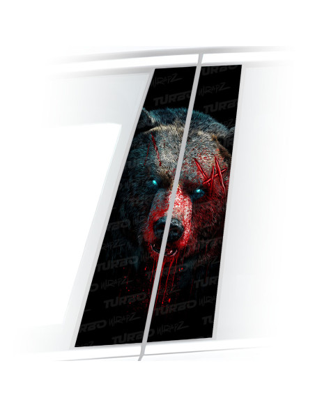 Sticker for car pillar Diabelski Niedźwiedź | TurboWrapz.com