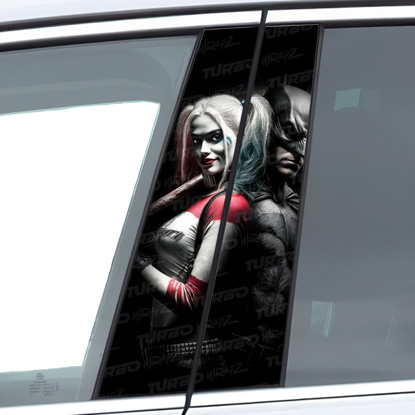 Sticker for car pillar Harley Quinn i Batman | TurboWrapz.com