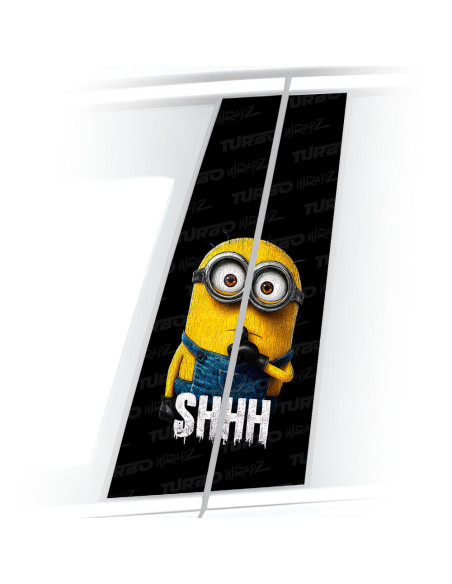 Sticker for car pillar Minion Shhh | TurboWrapz.com