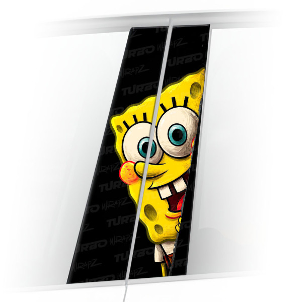 Sticker for car pillar Spongebob look 2 | TurboWrapz.com