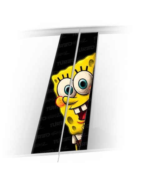 Sticker for car pillar Spongebob look 2 | TurboWrapz.com