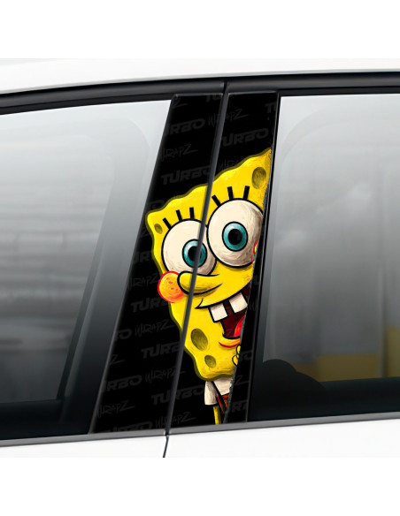 Sticker for car pillar Spongebob look 2 | TurboWrapz.com