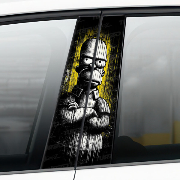 Sticker for car pillar Homer Art | TurboWrapz.com