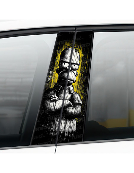 Sticker for car pillar Homer Art | TurboWrapz.com