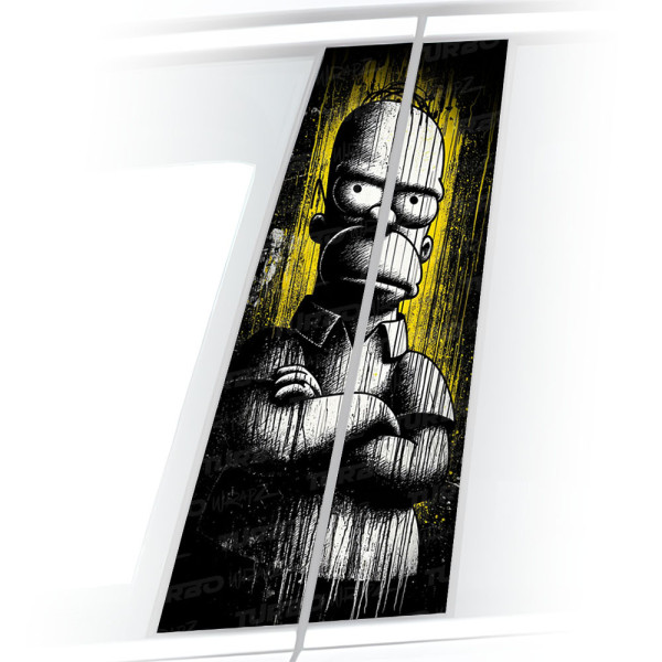 Sticker for car pillar Homer Art | TurboWrapz.com