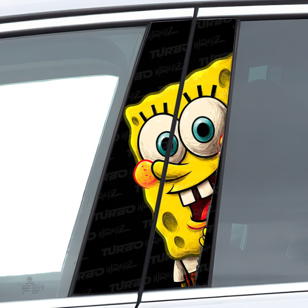 Sticker for car pillar Spongebob look 2 | TurboWrapz.com