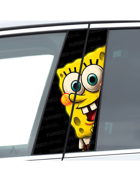 Sticker for car pillar Spongebob look 2 | TurboWrapz.com