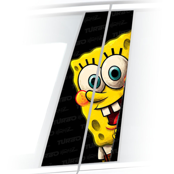 Sticker for car pillar Spongebob look 2 | TurboWrapz.com
